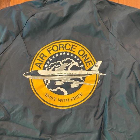VINTAGE Air Force One Satin Jacket 80s Large USA - Picture 5 of 5